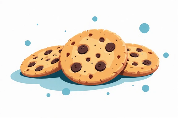 Illustration de biscuits ou de fichiers de données